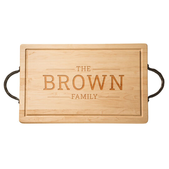 Personalized Family Maple 24 inch Rectangle Cutting Board